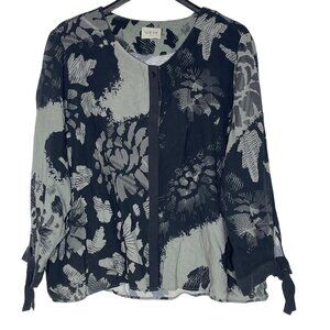 Wrap London Abstract Artsy Lagenlook Top 18 Boxy Linen Art to Wear Lightweight